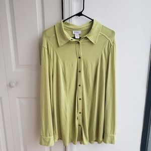 Avenue Stretch Lime Green Button Down/Button Up
